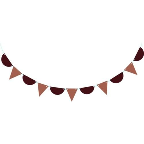New Khaki Brown Coffee Vintage Bunting Banners Wall Hanging Wedding Christmas Halloween Party Garland For Home Tent Decoration
