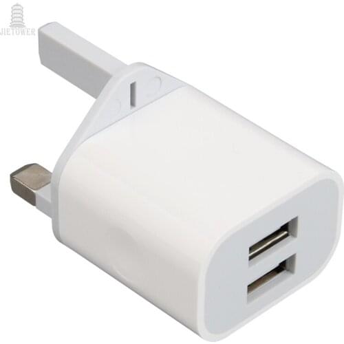100pcs UK charger Wall Charger Phone Chargers 5V 2A 2USB Charger Universal Mini Charger for iPhone XS Max X Samsung s8 2 port
