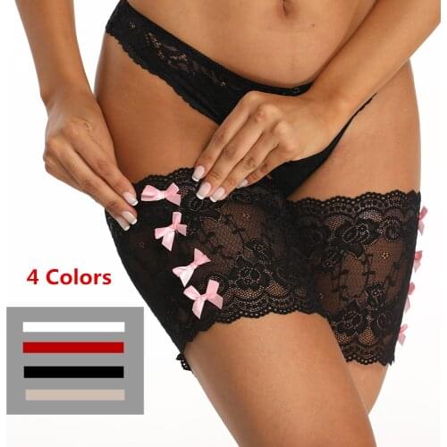 Women Bownot Lace Thigh Anti-friction Band Summer Inner Thigh Elastic Anti Friction Strip Invisible Bandages Foot Leg Warmers