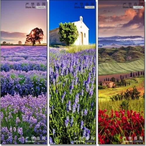 5D Diy Diamond Painting European Scenery Cross Stitch Lavender Diamond Embroidery Flowers Posters Full Diamond Mosaic Needlework