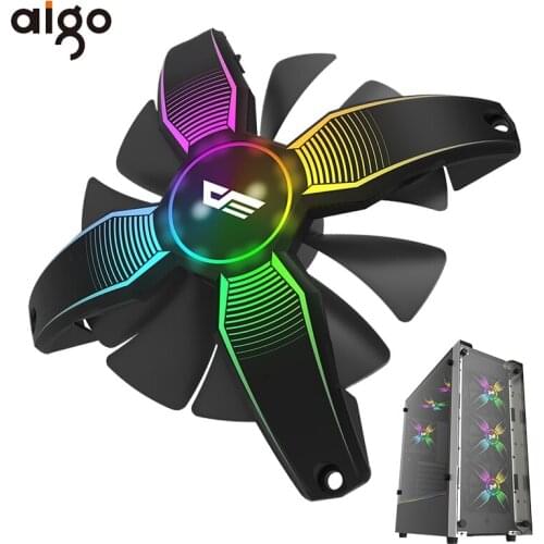 Aigo 120mm RGB PC Case Fan Computer Ultra Silent High-airflow Fans Case Cooler Cooling 12V 4pin Gaming fans for Computer Cases