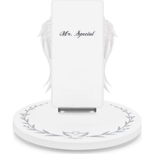 Creative Angel Wings Wireless Charger QI Wireless Charger 10W Fast Charge Vertical Mobile Phone Wireless Charger