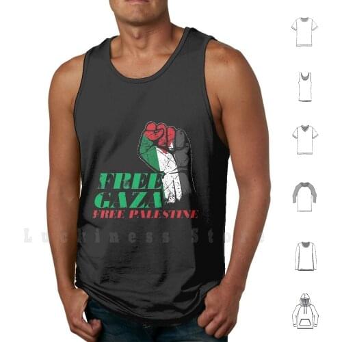 Free Gaza Free Palestine tank tops vest 100% Cotton Palestine Gaza Free Free Palestine Free Gaza Middle East Islam Arabia