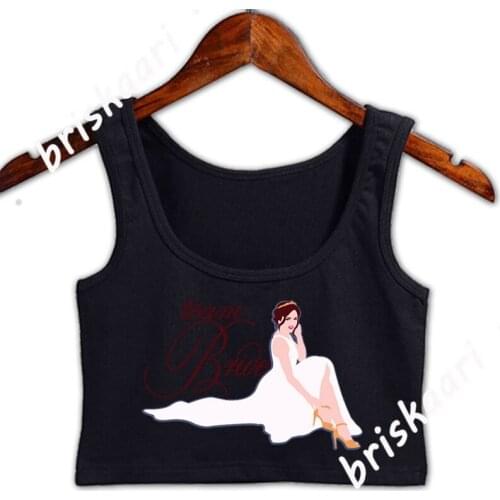 Team Bride Bachelorette Party Hen Night Crop Top Women Top Sexy Interesting Round Collar Summer Comical Designer Trend Vest