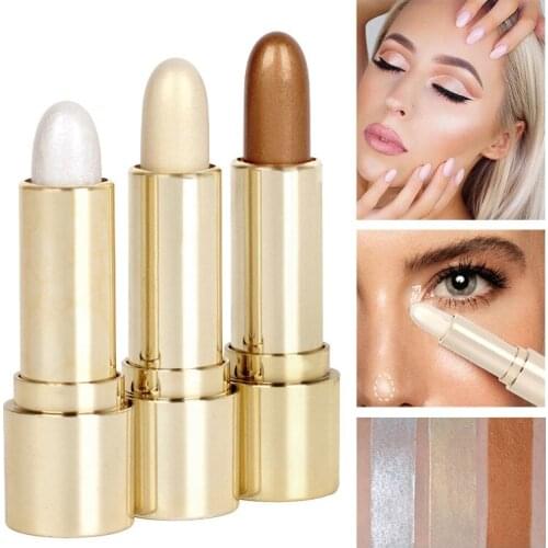 HANDAIYAN 3D Highlighter Stick Creamy Texture Silver Face Makeup Shimmer Brighten T Skin Corrector Contour Stick Cosmetics TSLM1