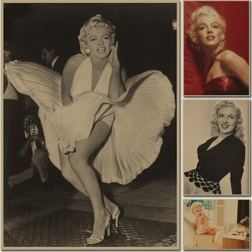 Famous actress Monroe Vintage Posters For Home/Bar/Living Decor kraft Paper high quality poster wall sticker