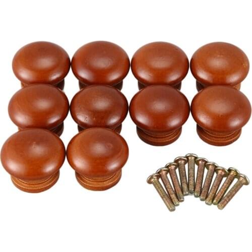 JFBL Hot 10Pcs/Lot Wood Knobs Wooden Cabinet Drawer Handles Wardrobe Door Pull Handle For Furniture Cabinets Wood Handles With S