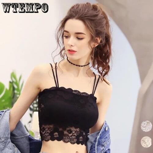 Tube Tops Women Push Up Bra Seamless Lace Floral Sexy Bras Underwear Wireless Soft Brassiere Lingerie Bralette Crop Top Vest