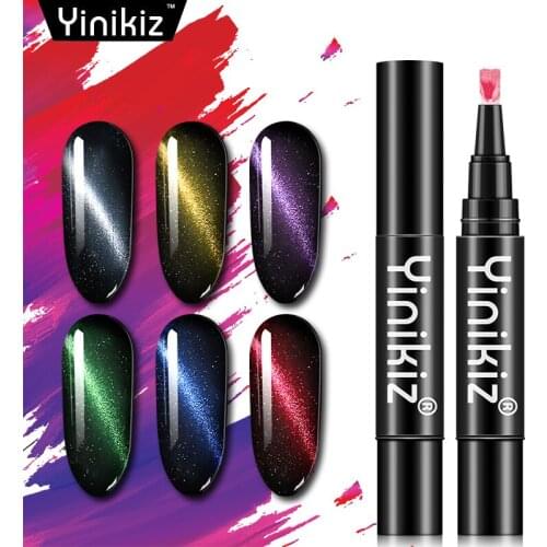 Yinikiz 3D Magnet Cat Eyes Top Coat Gel UV LED Nail Art Polish Pen Soak Off Primer Gel Lacquer Acryl Gel Nail Varnish Pen