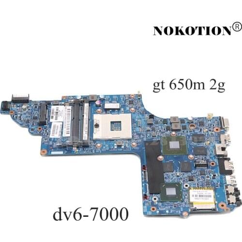 NOKOTION 682174-501 682174-001 Main Board For HP pavilion DV6 DV6-7000 Laptop Motherboard 48.4ST06.021 GT650M 2GB full tested