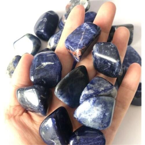 Natural quartz blue sodalite tumbled stone healing for home decoration