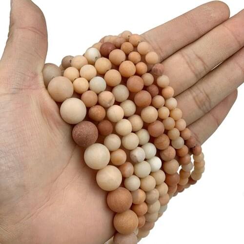 MKTREG Natural Matte Red Aventurine Stone Round Loose beads ball 6/8/10/12MM Jewelry bracelet making necklace accessories DIY