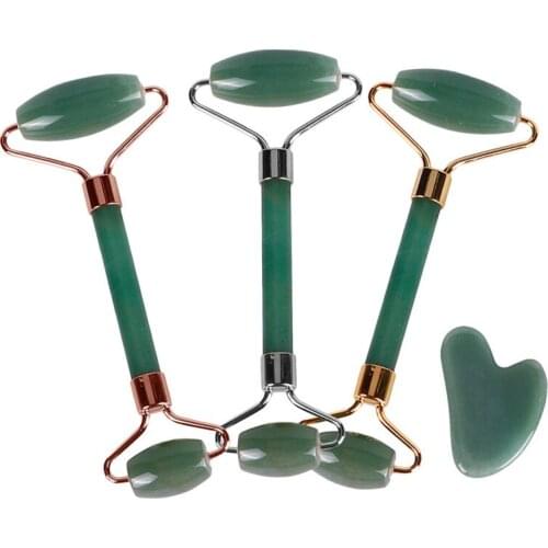 Jade Roller Massager for Face Roller Gua Sha Jade Stone Face Massager Beauty Thin Face Lift Anti Wrinkle Facial Skin Care Tools