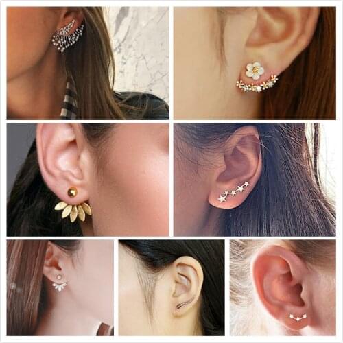 New fashion female jewelry crystal flower drop earrings gold rhinestone all-match earrings party gift 2020