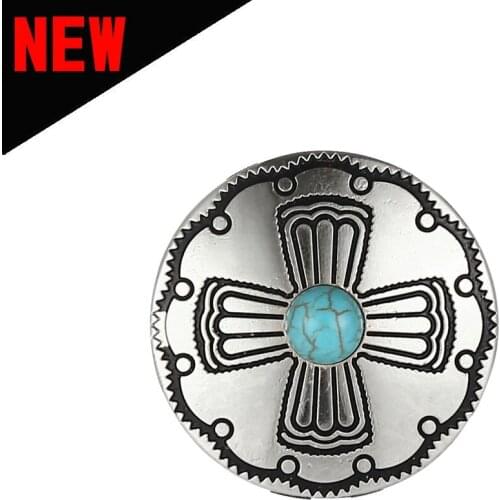 Silver Plated Anchor Belt Concho Screw Back Rhinestone Concho Leathercraft Belt DIY Hardware Crystal Belt Cross Accessories