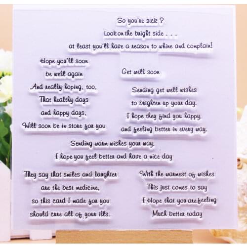 CLEAR STAMPS Get Well Soon Scrapbooking Handmade Card Album Paper Craft Rubber Transparent Silicon Stamp AlinaCraft