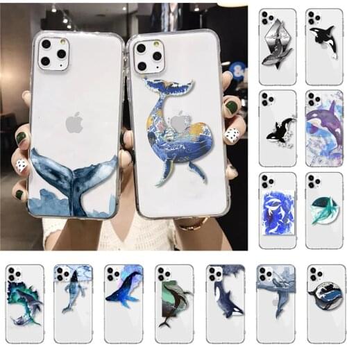 Killer Whales Ocean animals Phone Case For iPhone 12 11 Pro XS MAX 7 XR X 8 6 Plus Clear Cover Fundas