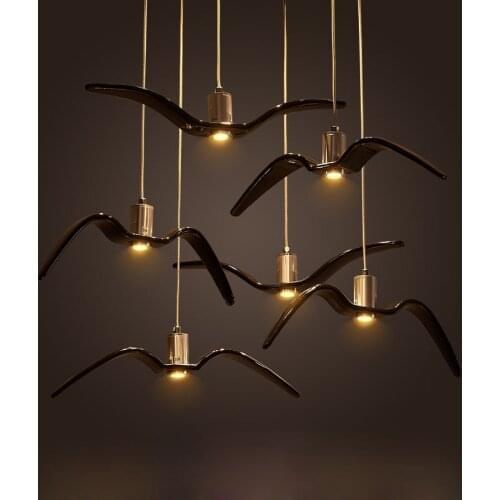 Nordic industrial simplicity creative post-modern restaurant network cafe clothing store bar gulls bird chandeliers led fixture