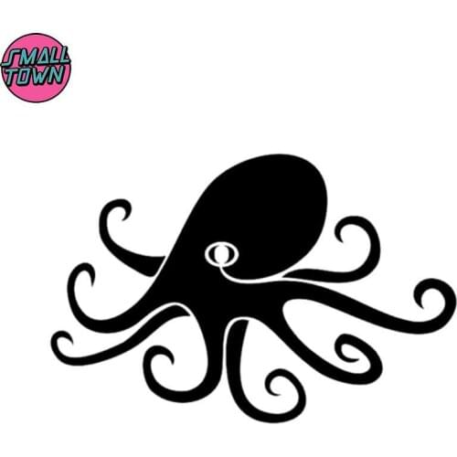 Small Town 12.2cm*8.1cm Octopus Car-Styling Car Accessories Vinyl Stickers Black/Silver S3-5204