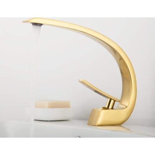 Basin Faucets Modern Bathroom Mixer Tap Rose Gold Washbasin Faucet Single Handle Single Hole Hot and Cold Waterfall