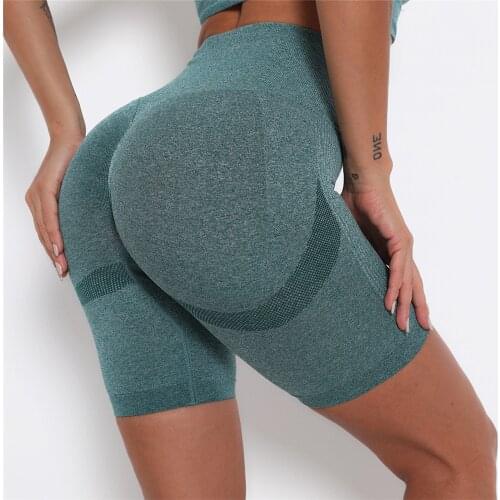 High Waist Yoga Sport Shorts Slim Seamless Fitness Shorts Women Scrunch Butt Yoga Running Shorts Sport Women Workout Gym Shorts