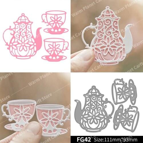 Vintage Teaparty Making Scrapbook Metal Cutting Dies Stencil Frame Embossing Template DIY Greeting Card Handmade 2020