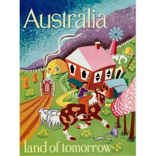 Vintage Travel Australia Art print Silk poster Home Wall Decor