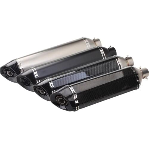 Inlet 51mm Motorcycle Exhaust Pipe Muffler Motorbike Escape Moto Carbon Fiber Universal for Tmax 500 530 PCX 125 etc