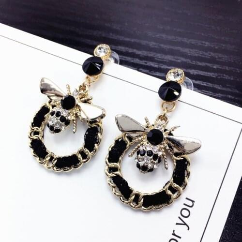 Bee Pearls Long Brand Designer Luxury Jewelry Pendientes Statement Earrings For Women Mujer Brincos