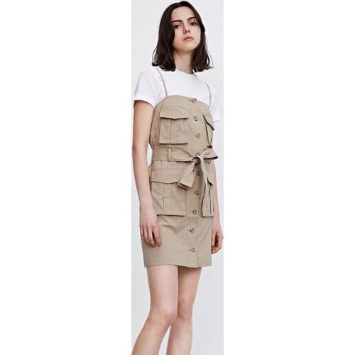 Summer Dress Female Patchwork Casual Womens Dresses Pockets Button Office 2021 Belt Short Sleeve Summer Dresses Ladies 2021