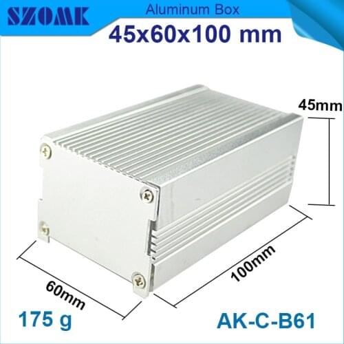 1 piece heatsink aluminum enclosure in silver for diy electrical pcb broad 45*60*100mm