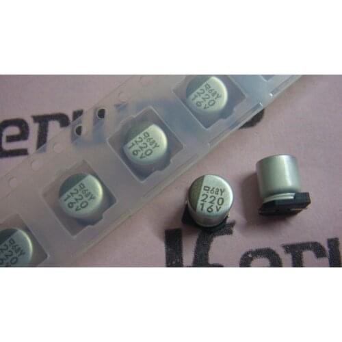 10PCScapacitor 16v220uf 6.3*7.7mm SMD aluminum electrolytic capacitor 220uf 16v