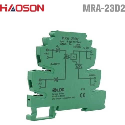 10pcs/lot MRA-23D2 DIN Rail Terminal Blocks Input 2A: 3V 5V 12V 24V DC AC SSR Solid State Relay,relay module MRA-23D2