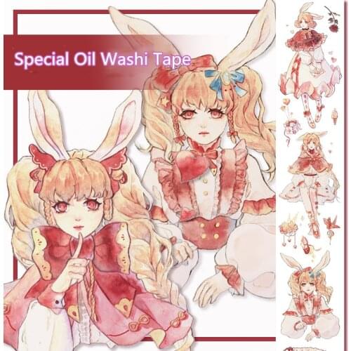 15 Designs Fairy Girls Scenery Special Oil Washi Tapes Bullet Journal Masking Tape DIY Scrapbooking Decoration Washi Stickers
