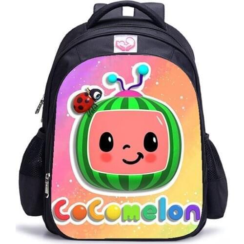 16 Inch Cartoon Cocomelon Backpack Kids Boys Girls School Shoulder Bags Daily Bags Primary Student Large Capacity Schoolbag
