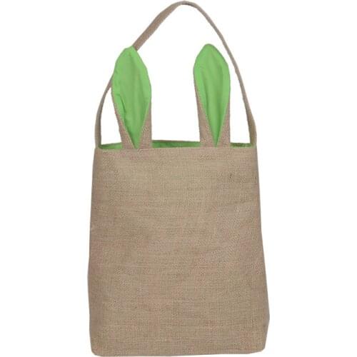 30PCS/lot Cotton Burlap Bags Rabbit Ear Shape Gifts Easter Bunny Bags For Kids In New Year Birthday Party Decoration lin2165