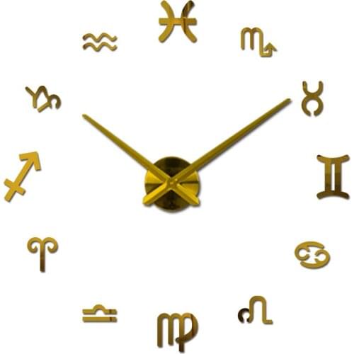 3D watch clock Living Room Quartz Acrylic Mirror effect home decoration Modern Wall Stickers constellation still life style