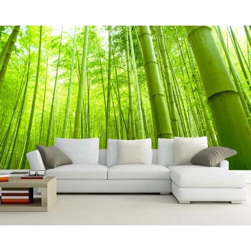 Papel de parede Natural green bamboo forest 3d wallpaper murals,living room TV sofa wall bedroom wall papers home decor