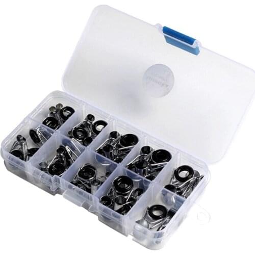 45Pcs Telescopic Fishing Rod Guides Top Ring Set Multiple Sizes Sea Fishing Rod Guide Rings Fishing Repair Accessories