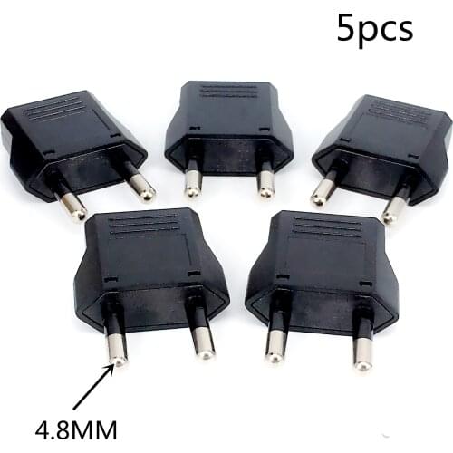 5pcs US To EU Kr Plug Socket Universal Male To Female European Eu Plug Socket Power Outlet Euro Electric Socket