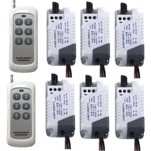 AC 220V single wireless remote control switch water pump electric lamp motor controller with new 1000 meters six keys