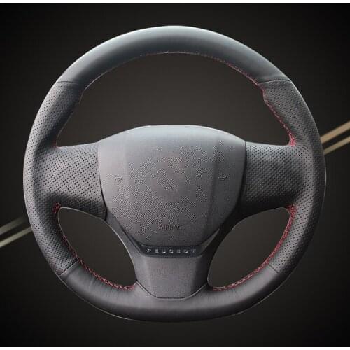 Car Braid On The Steering Wheel Cover for Peugeot 408 2014 DIY Hand-Stitched Interior Accessory DIY Auto Braiding Covers Styling