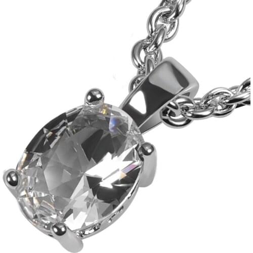White Crystal Zircon 925 Sterling Silver Fashion Pendant PPP13