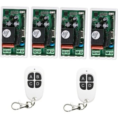 220 v 1 ch RF wireless remote control switch 4* receiver+2* transmitter Simple connection 50m