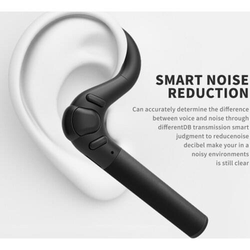 Bluetooth Headset Noise Canceling Earbud Wireless Car Earpiece with Mic Workout Business Earphone Sweatproof for Sports Running