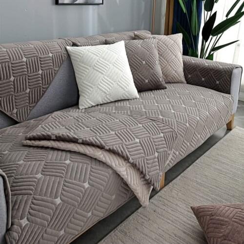 1 Piece Autumn And Winter Super Soft Plush Sofa Cover Modern Simple Solid Color Sofa Towel Living Room Home Decoration