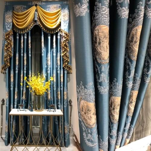 Tulles European style American curtain living room luxury atmosphere shading bedroom finished high-grade customized cloth