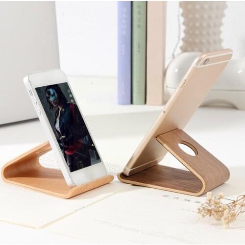 Wooden Phone Holder Bent Wooden Lazy Wooden Base Mobile Phone Wooden Phone Wooden Mobile Holder Holder Charging Craftsmansh N1W3
