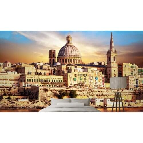 European church castle landscape wall paper for bedroom modern For living room bedrooms wall papers home decor 3d