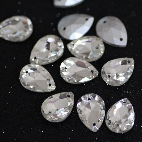 Crystal rhinestones Teardrop Shape sew on Rhinestone Pointback Glass Sewing Stones For Wedding Dress Decoration DIY Accessories